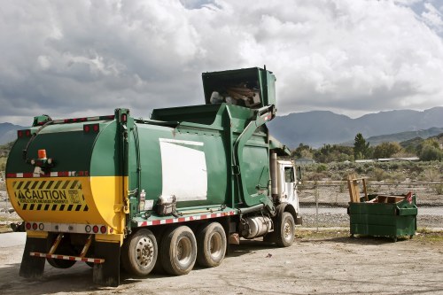Empty van ready for disposal at a recycling facility